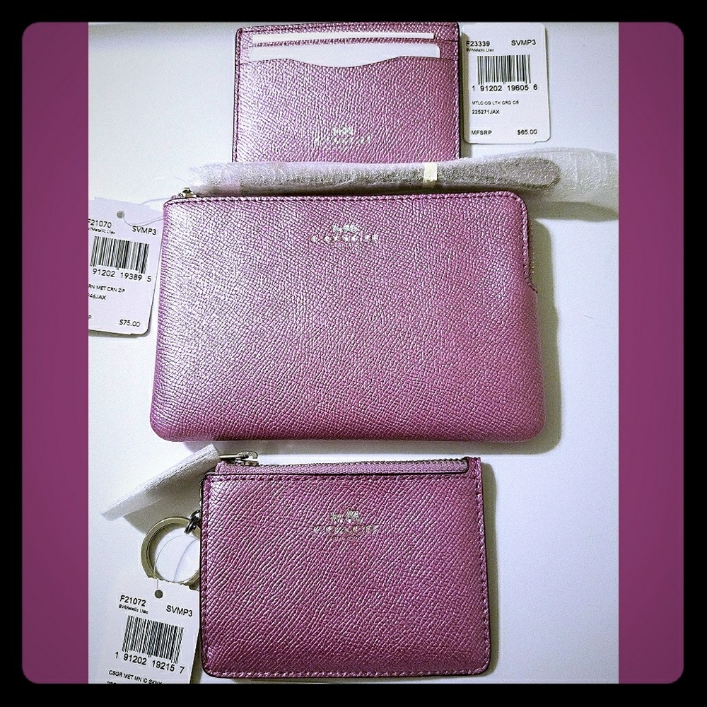 💋SOLD💋Coach wristlet & card holder lilac"
